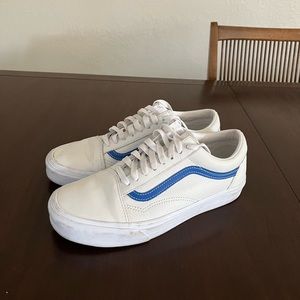 White Leather Vans Old Skool